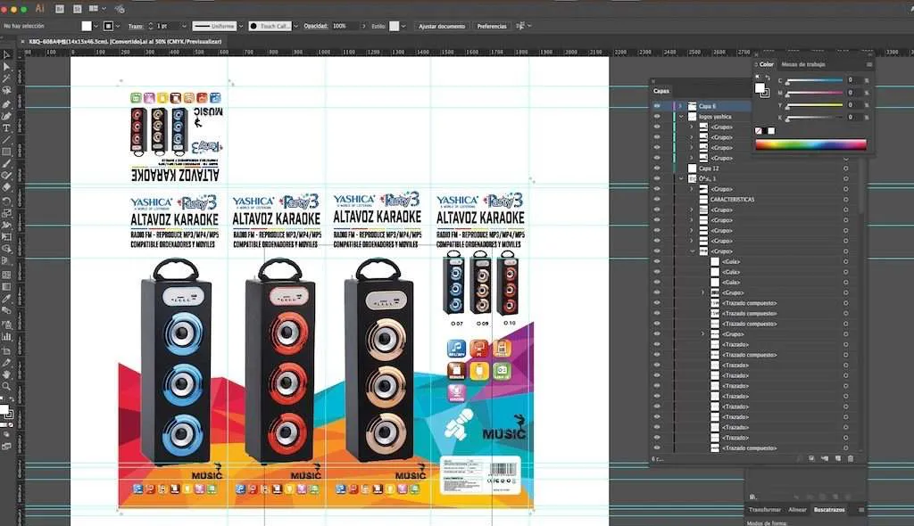 diseño de caja OEM speaker cuadrado karaoke mp3 Juan Luis Martel