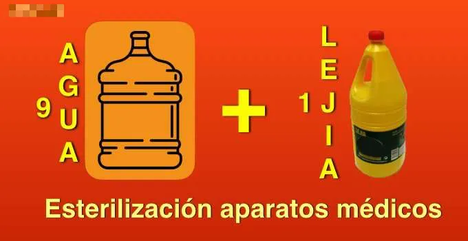 formula para esterilizar aparatos medicos despues de reparar